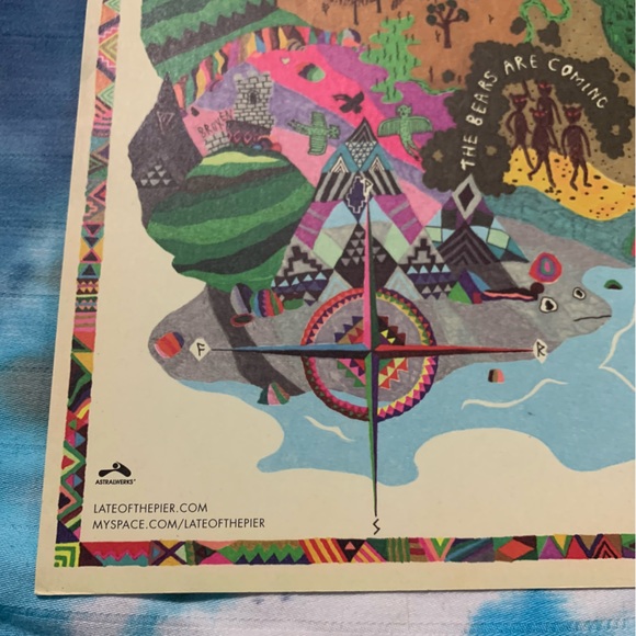 Late of the Pier Fantasy Black Channel Promotional Treasure Map Poster 2008 🗺️ - Picture 15 of 15